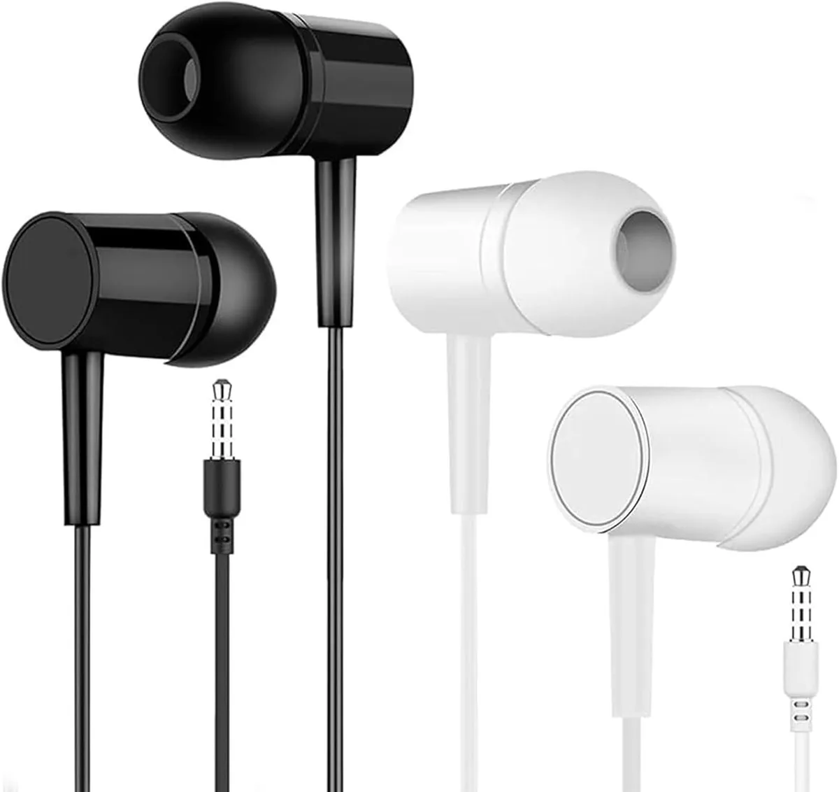 SOEWIOU SOEWIOU YXEJ-001 Wired Earbuds 3.5mm In-Ear Mic Black White — product photo