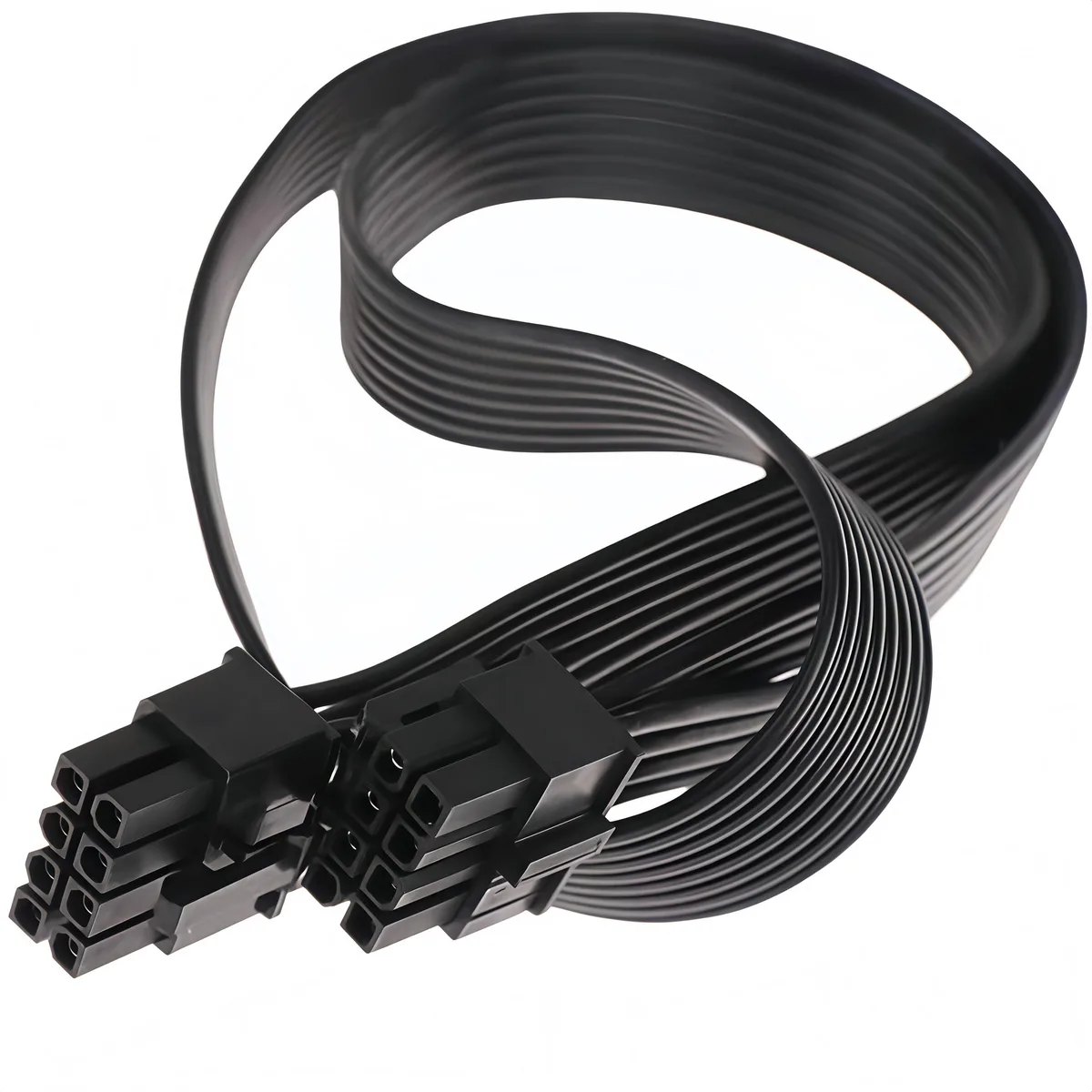  lilila-ree CPU 8-Pin Male to 4+4 Detachable EPS-12V Cable 18AWG 25in 63cm Black — product photo