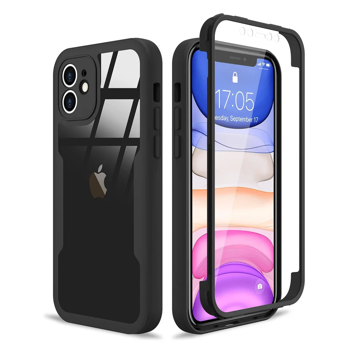 Urarssa iPhone 11 6.1 inch Full Body Case Black — product photo