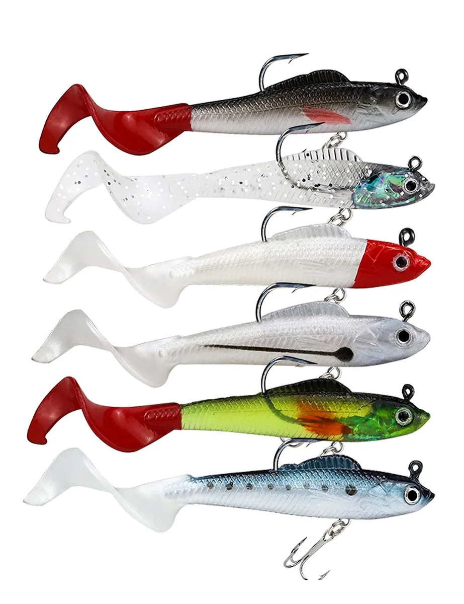 Facikono 6-Pack Soft Swimbait Jig Head Lures 3.54in 0.31oz — product photo