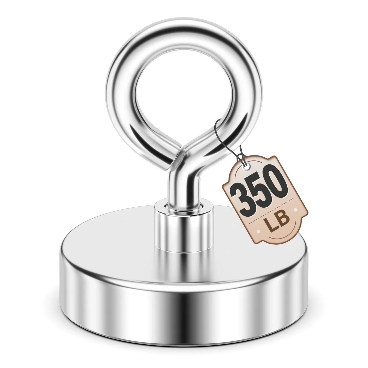  Baldwin 350 LBS Fishing Magnet 2 Inch Neodymium Rare Earth Magnets with Lifting Eye Bolt — product photo