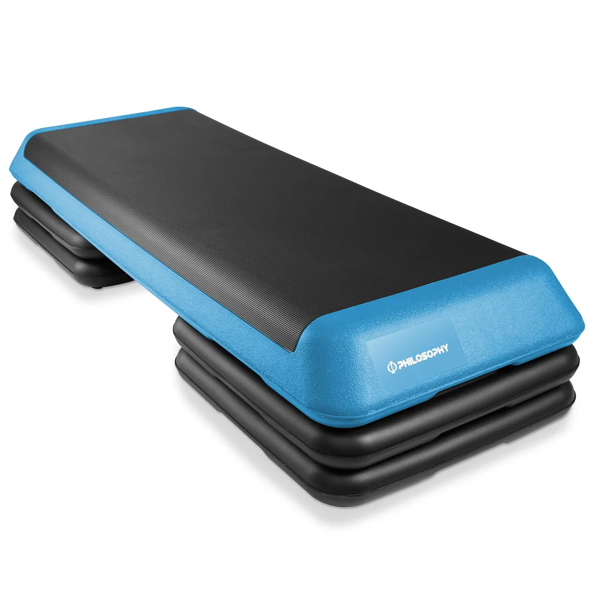 Philosophy Gym Philosophy Gym Aerobic Step Platform, Health Club Size, 4 Risers, Blue — product photo