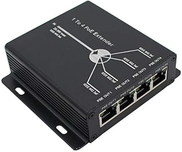 TAURKENAM TAURKENAM POE Extender 4-Port 10/100M IEEE802.3at to IEEE802.3af — product photo
