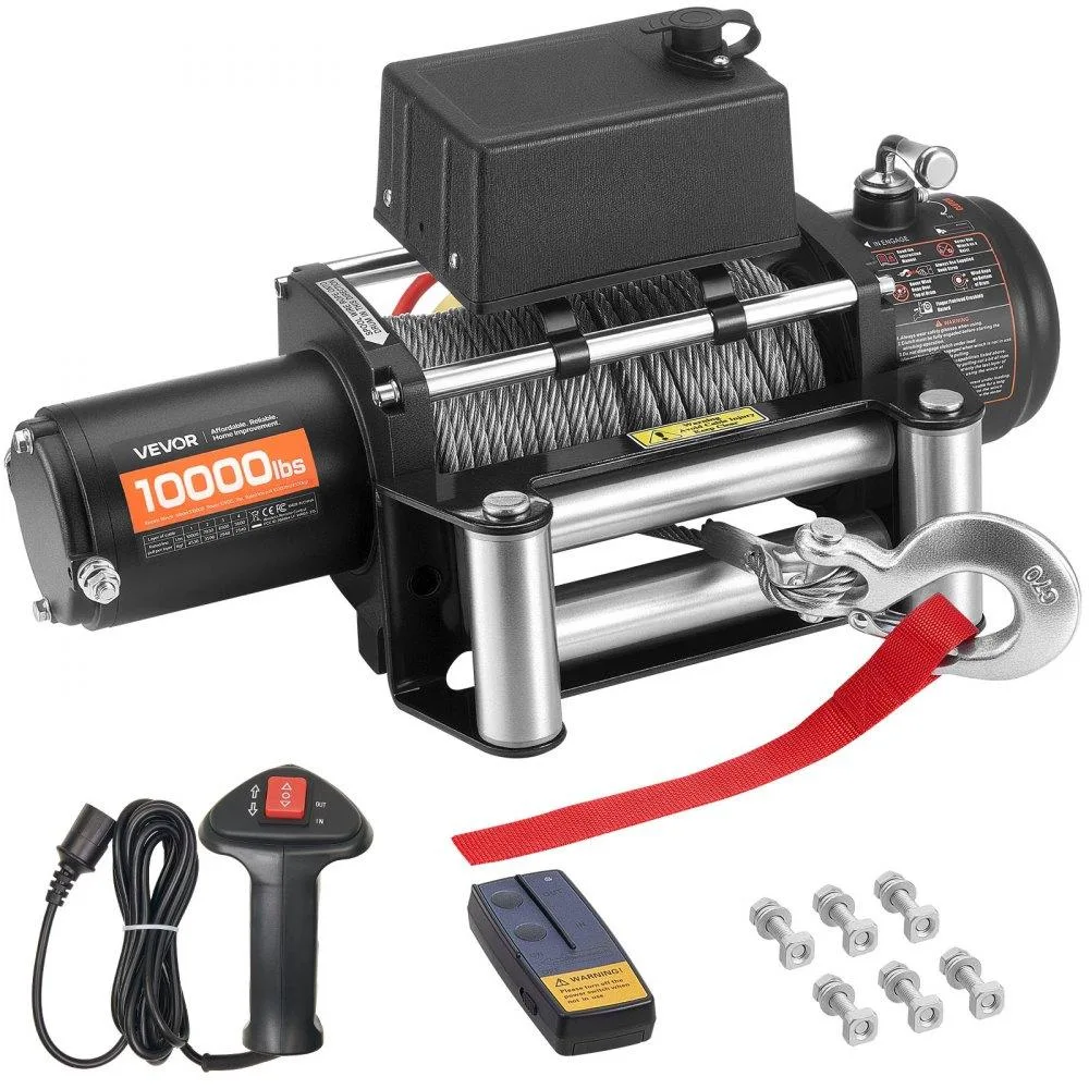 VEVOR VEVOR 10000 lbs Electric Winch 12V DC Steel Rope 65 ft Wireless Wired Remote IP55 — product photo