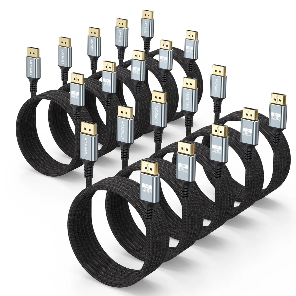Batianda Batianda DisplayPort 1.4 Cable 10-Pack 6ft 32.4Gbps 2 in 1 accessory — product photo