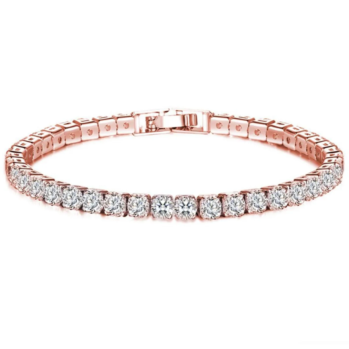 3MNSCD 3MNSCD Tennis Bracelet 4mm 39 Stones 7 Inches 3 Colors Gold Plated — product photo