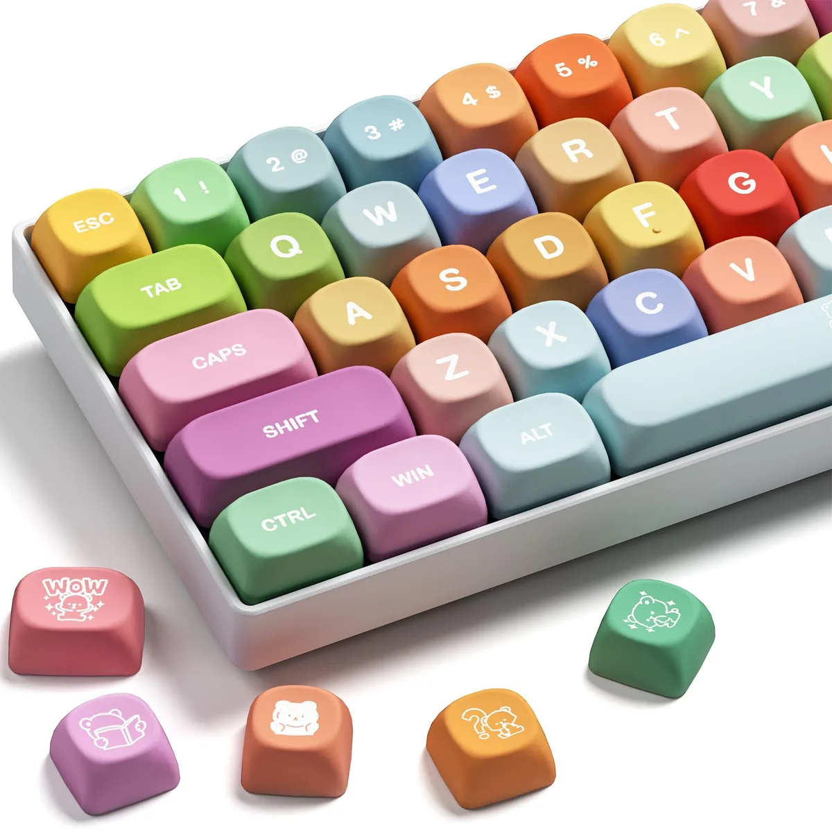  GMKWTL Rainbow Gummy Bear PBT Keycap Set 134 Keys MOA Profile — product photo