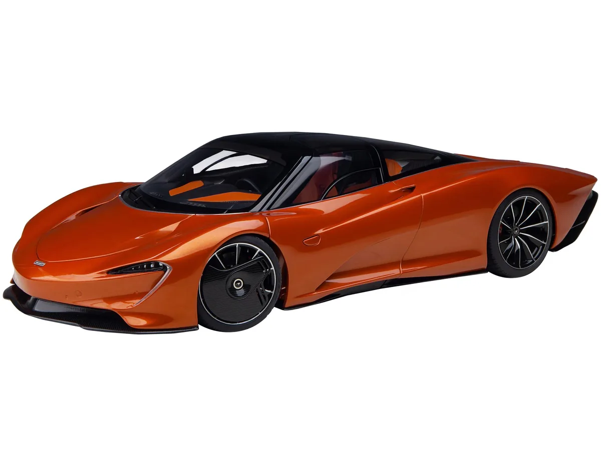 Autoart Autoart McLaren Speedtail Volcano Orange Metallic Black Top Suitcase 1/18 hobby collectible — product photo