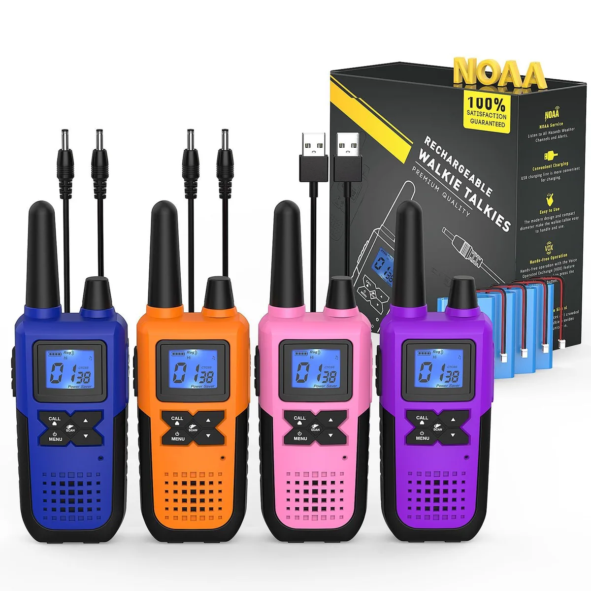 Topsung 2ACVFK-10B 22ch 4-pack walkie talkies — product photo