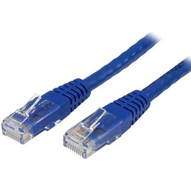Ten blue CAT6 patch cables with gold RJ45 connectors and moulded boots