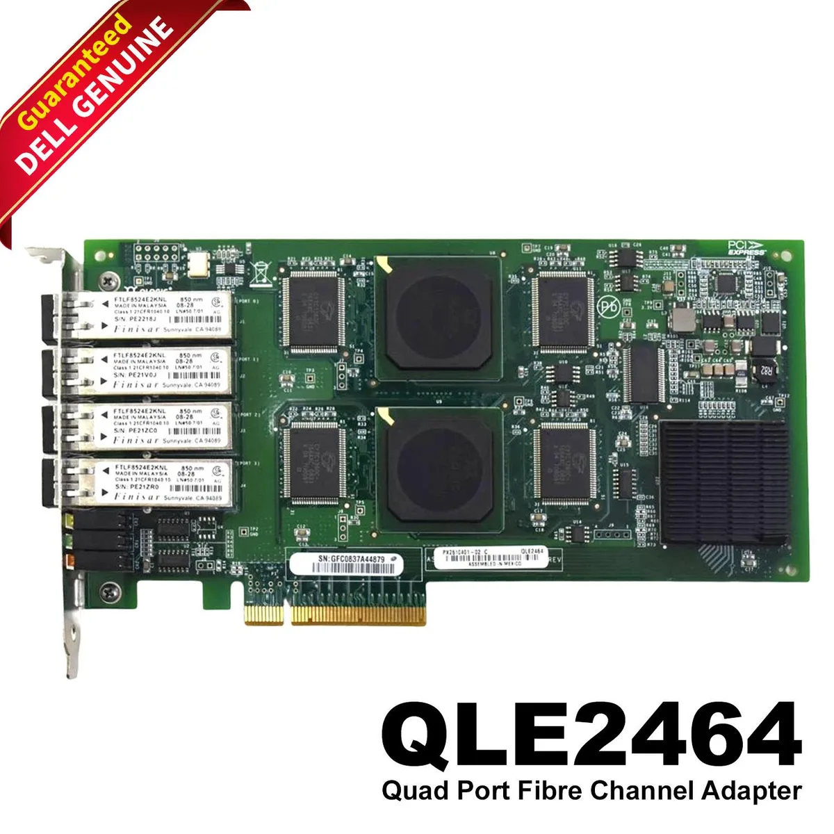 QLogic Corp. QLogic Corp QLE2464 Quad Port Fibre Channel PCIe Host Bus Adapter MVRHT PX2610401-02 — product photo