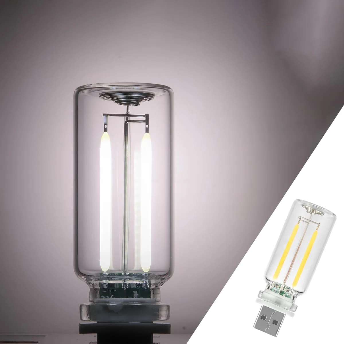  Car LED Interior Light USB Touch Dimmable Glass Bottle White — product photo