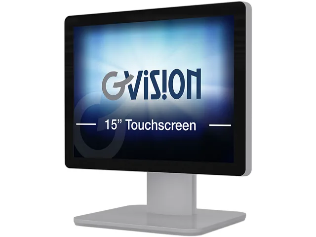 GVISION GVISION D15ZX-AV-K5P0 15" point of sale monitor, projected capacitive touch, Silver/Black — product photo