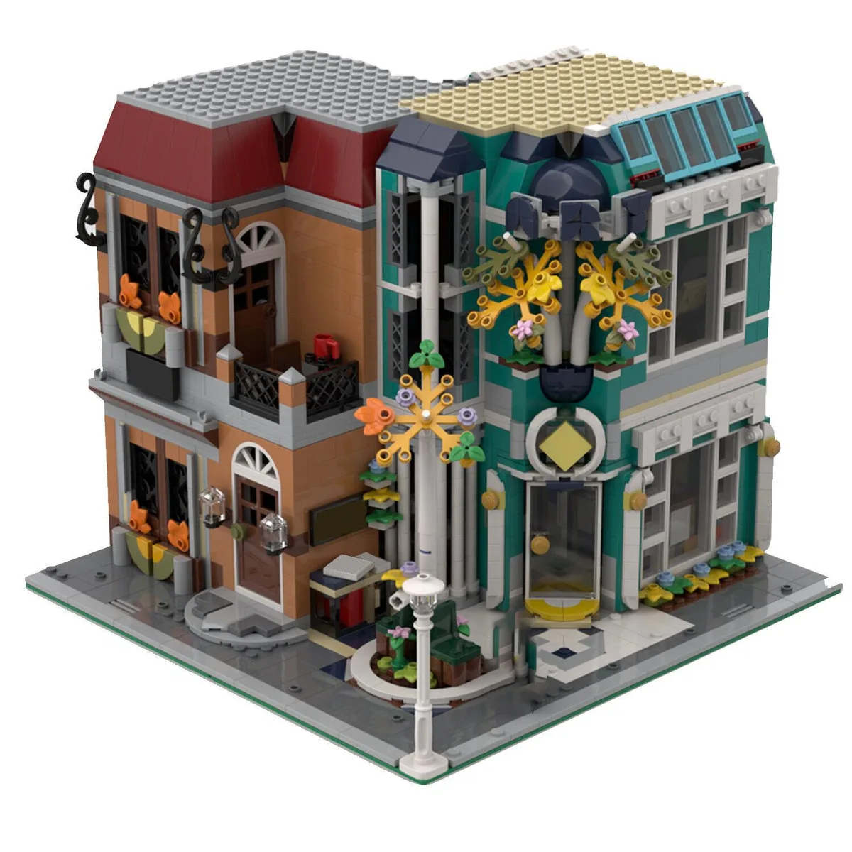 ZITIANYOUBUILD ZITIANYOUBUILD Corner Build Art Gallery &amp; Antique Shop 2045 Pieces MOC — product photo