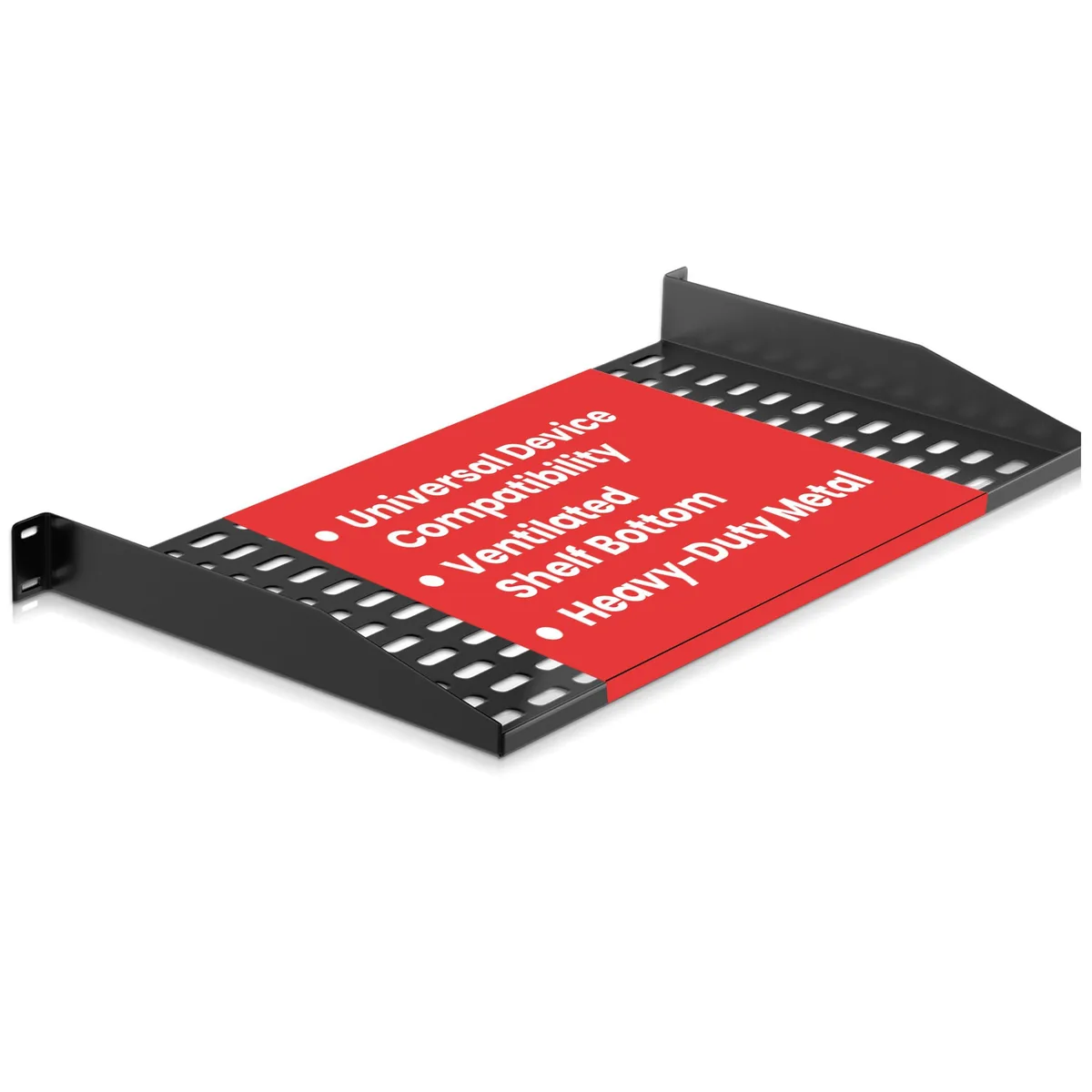  PylePro PLRSTN14U 19-Inch 1U Vented Wall Rack Shelf Black — product photo