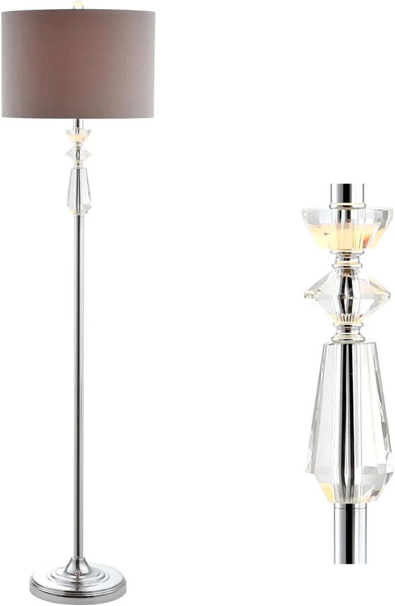 TUKO TUKO Layla 59.5" Crystal/Metal LED Floor Lamp Clear/Chrome Gray Shade — product photo
