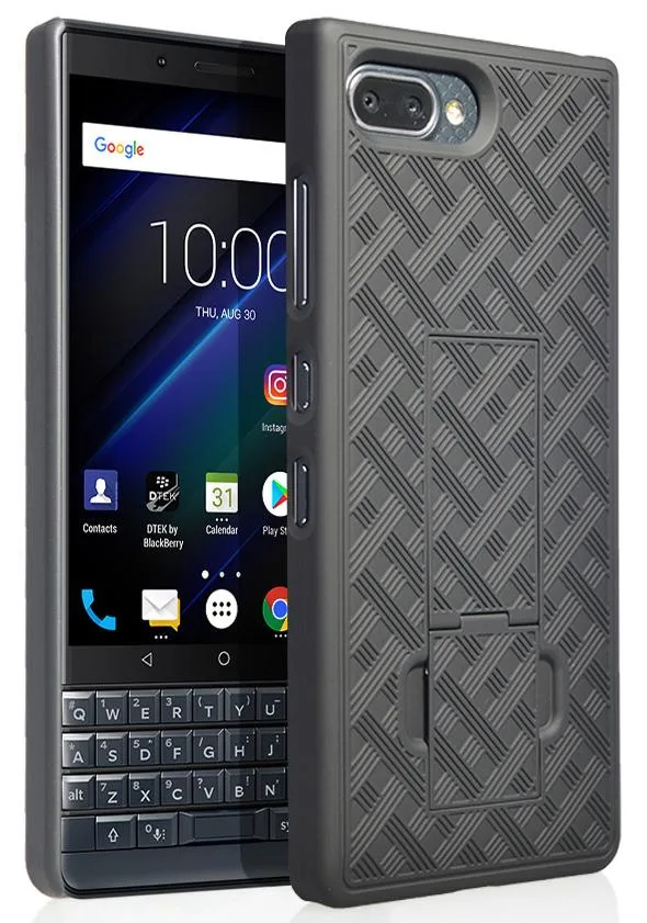 Nakedcellphone Nakedcellphone Ribbed Slim Kickstand Case for BlackBerry Key2 LE - Black — product photo