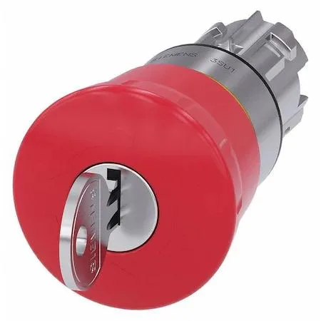 SIEMENS SIEMENS 3SU1050-1HF20-0AA0 Emergency Stop Push Button 22mm Red Keyed — product photo