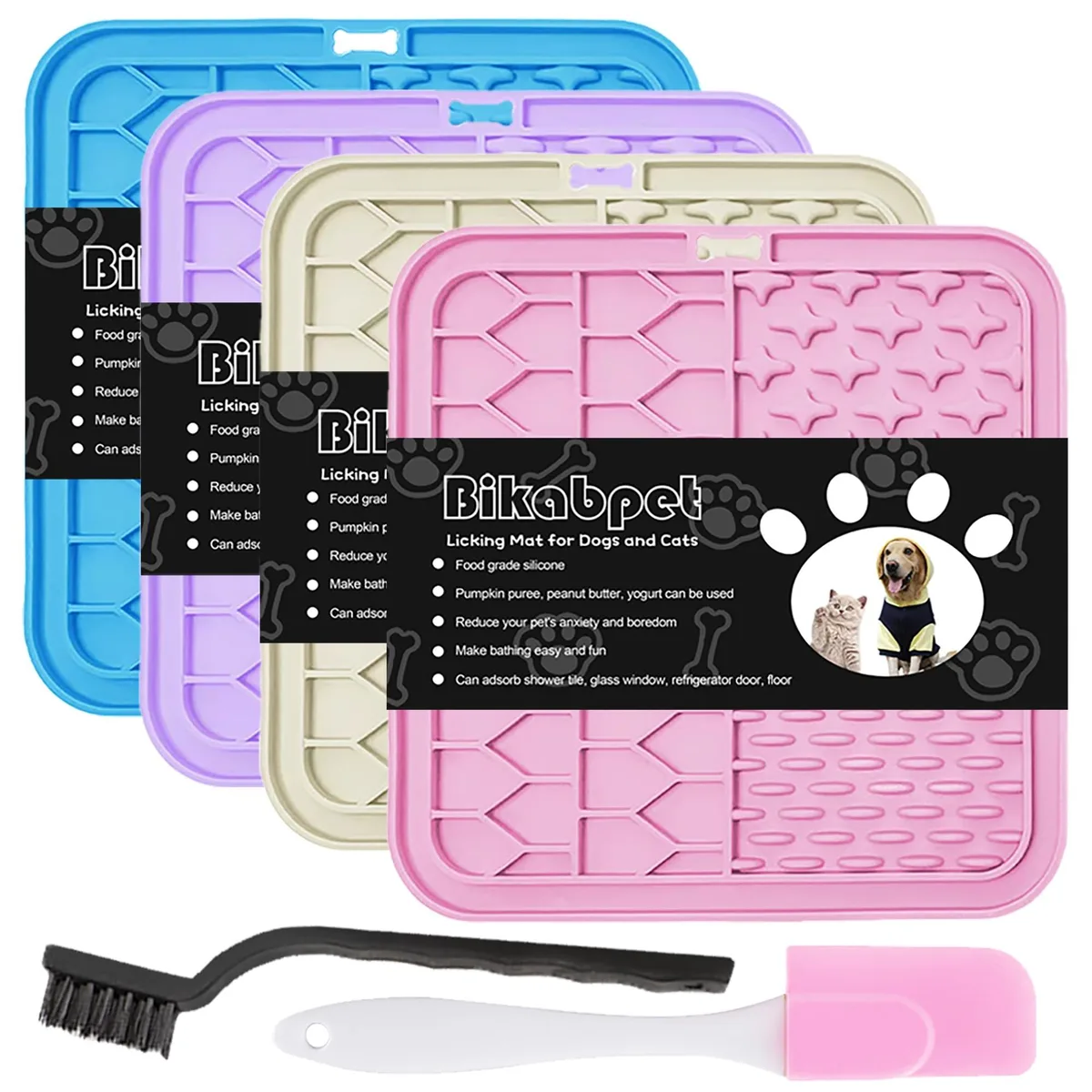  PAW Lick Mat for Dogs and Cats 4 Pack Multi Color Silicone Training Aid — product photo