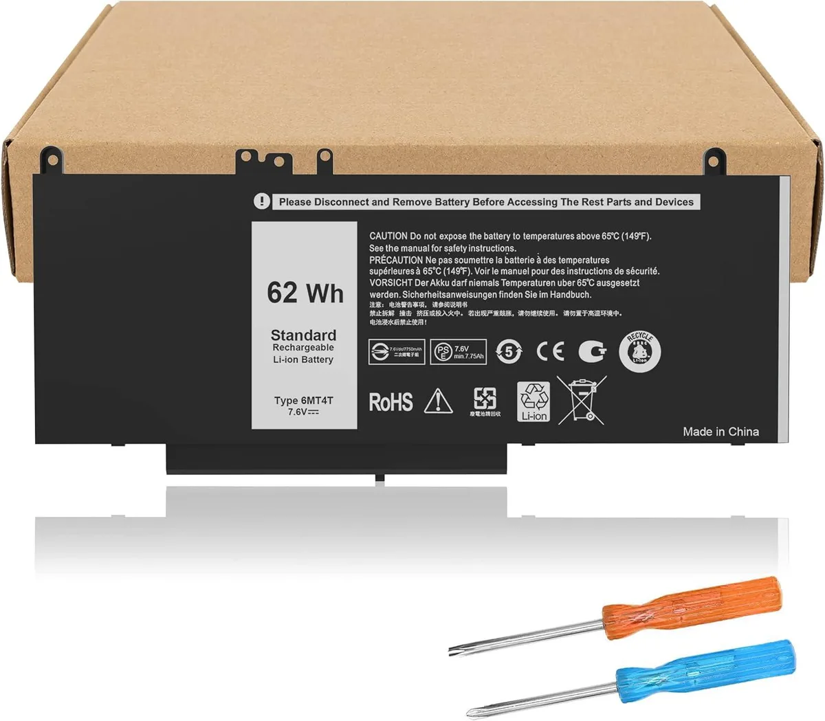 FOCUSTEC FOCUSTEC 6MT4T 7.6V 62Wh laptop battery — product photo
