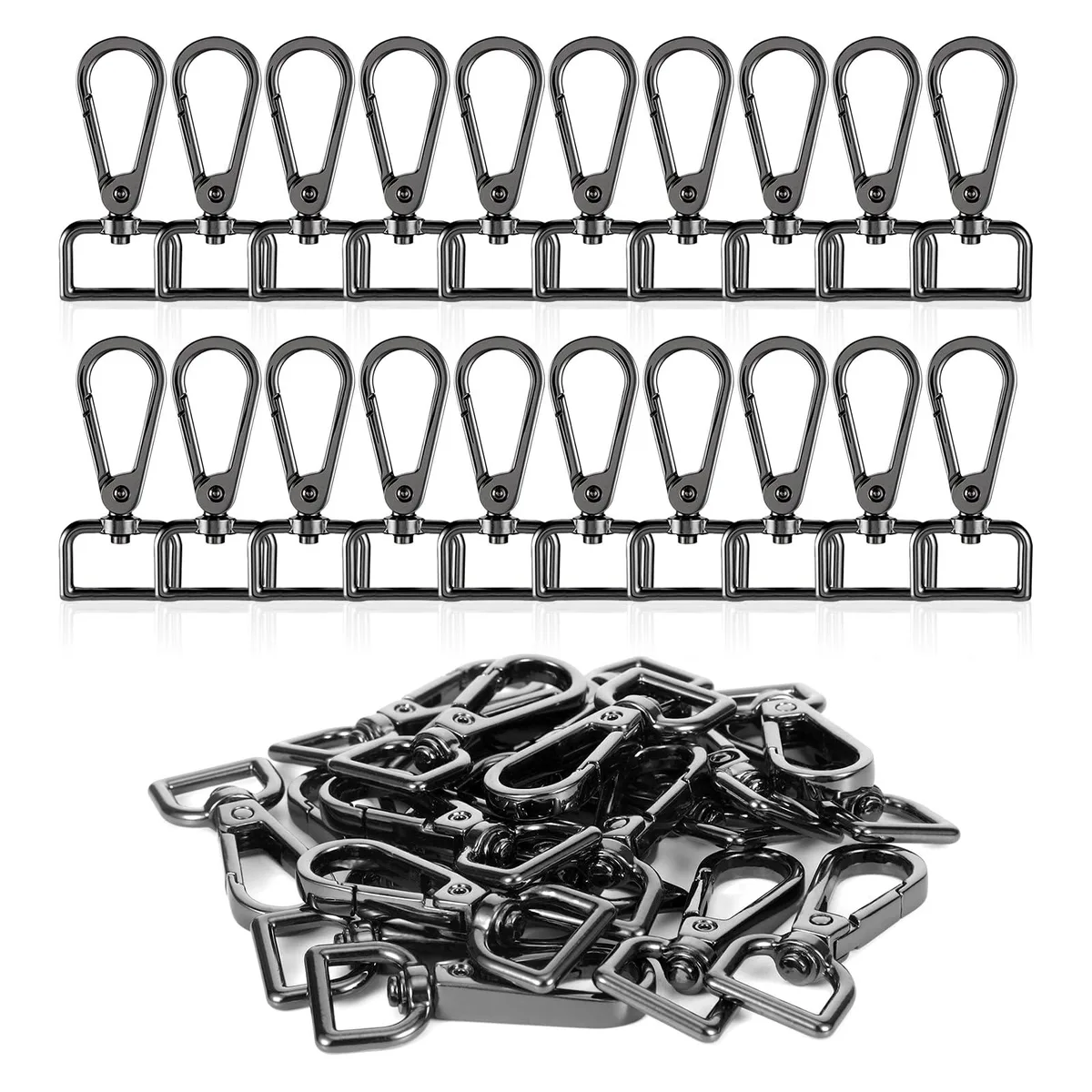  Heygueo Swivel Lobster Clasp Hooks 20 Pcs Black 3/4 Inch — product photo