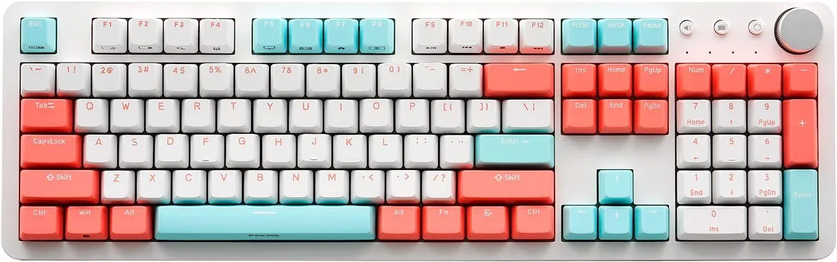 i-rocks i-rocks K73M Mechanical Gaming Keyboard, Cherry MX Brown Switches, Mint Peach, 107 Keys — product photo