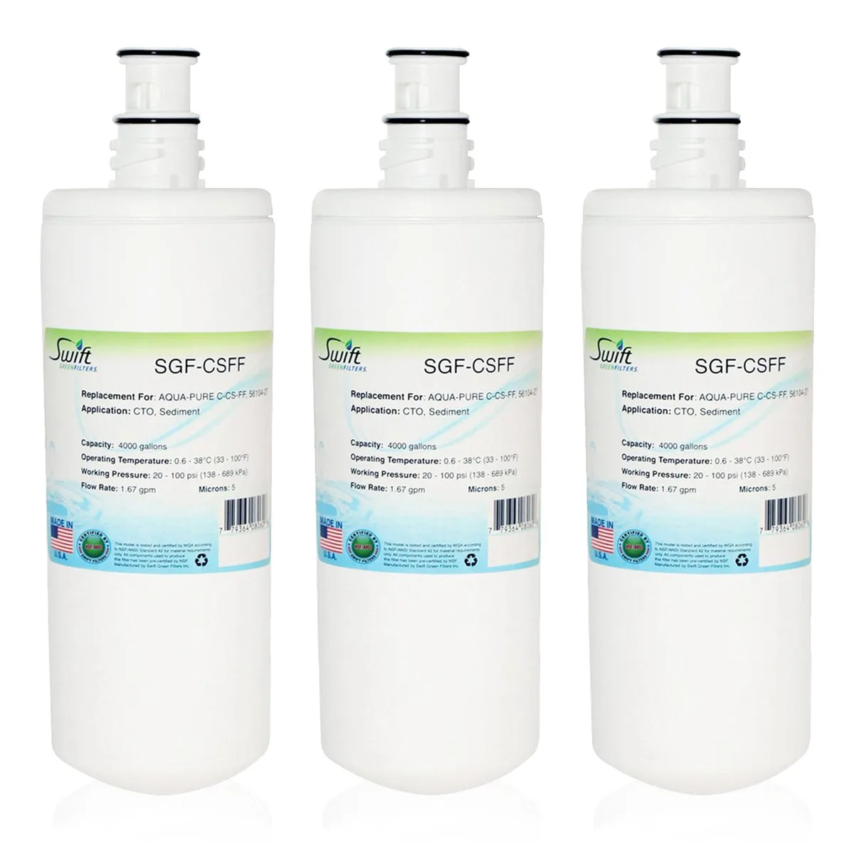 Swift Green Swift Green SGF-CSFF Commercial Water Filtration Cartridge White — product photo