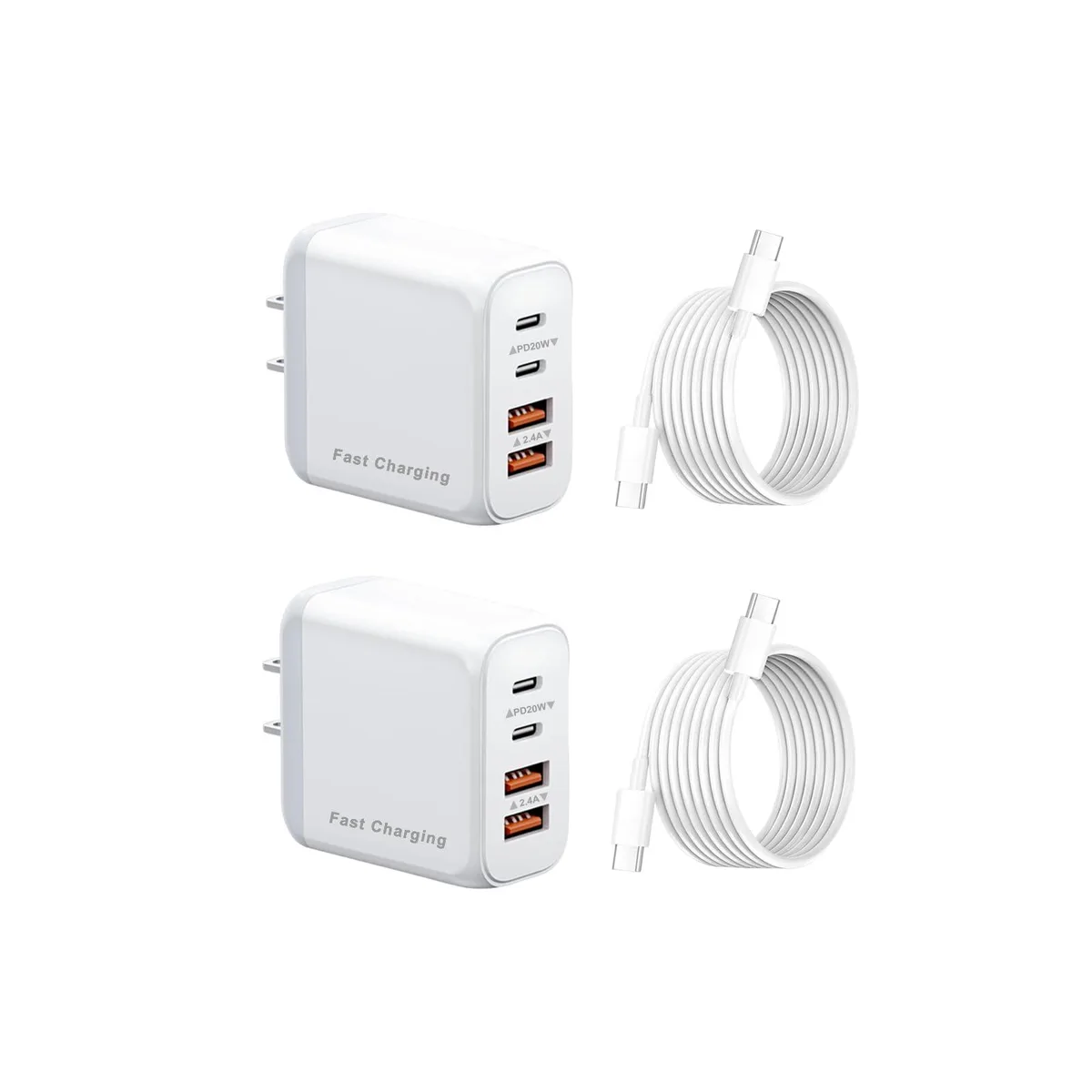  REKNA 2A+2C-2 40W 4-port USB charger white — product photo