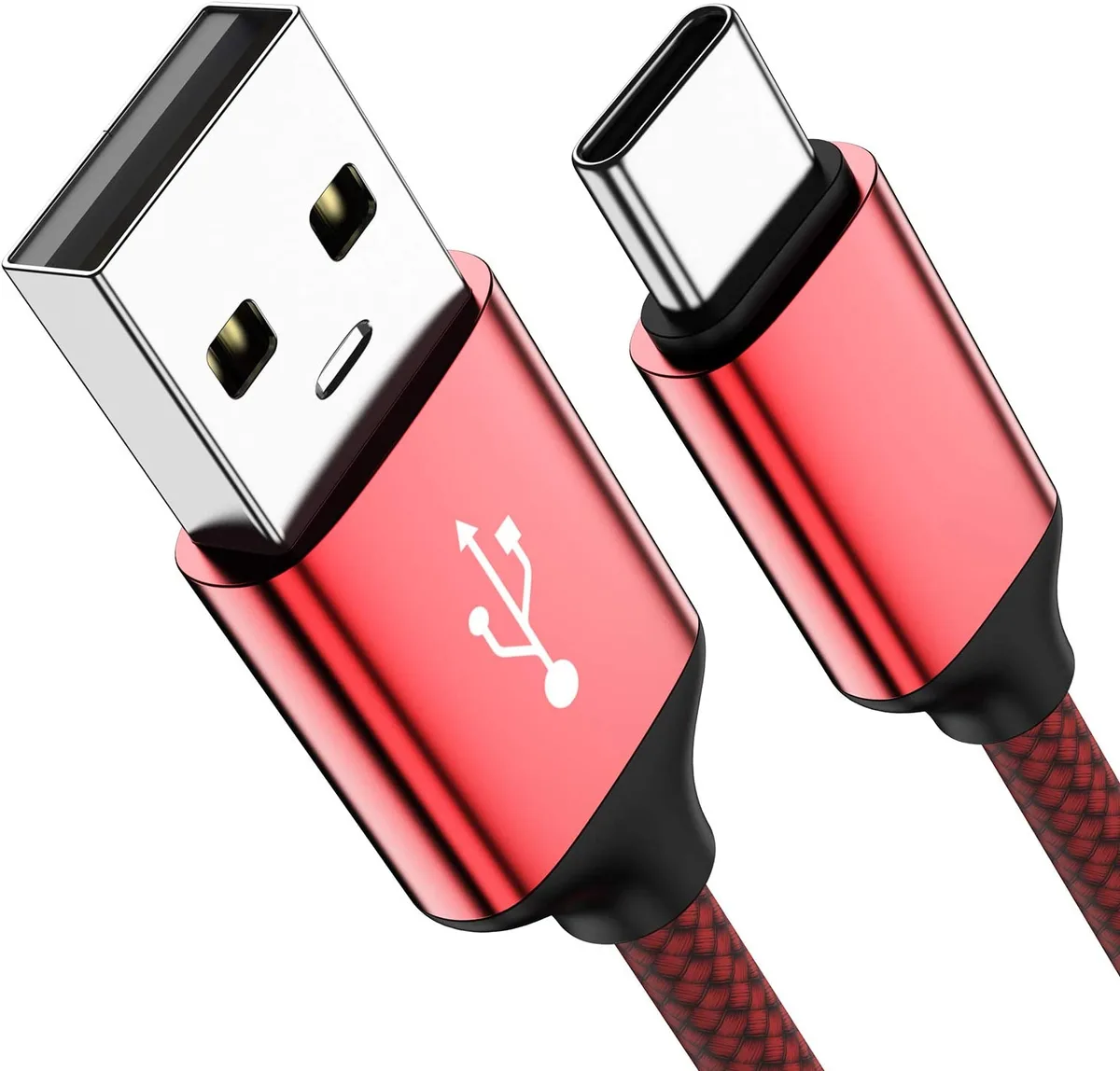 Corn Electronics Corn Electronics USB to Type-C Cable Red 2.4A 3.3ft 2-Pack — product photo