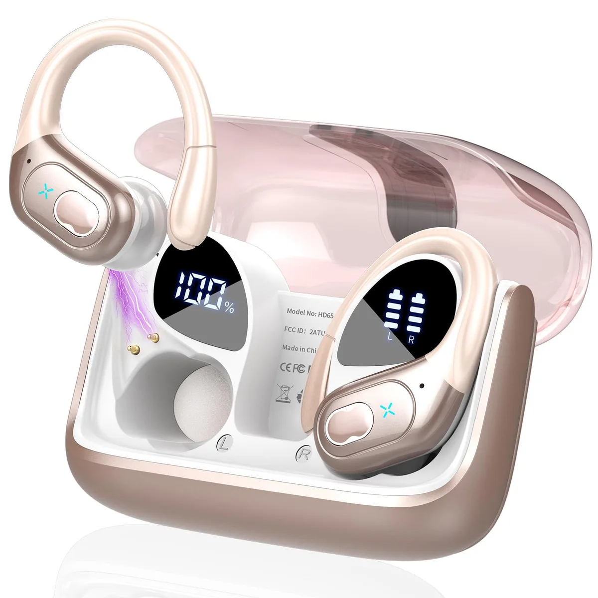  SuperTooth HD65-AI1011105654 Bluetooth 5.4 Translation Earbuds Pink — product photo