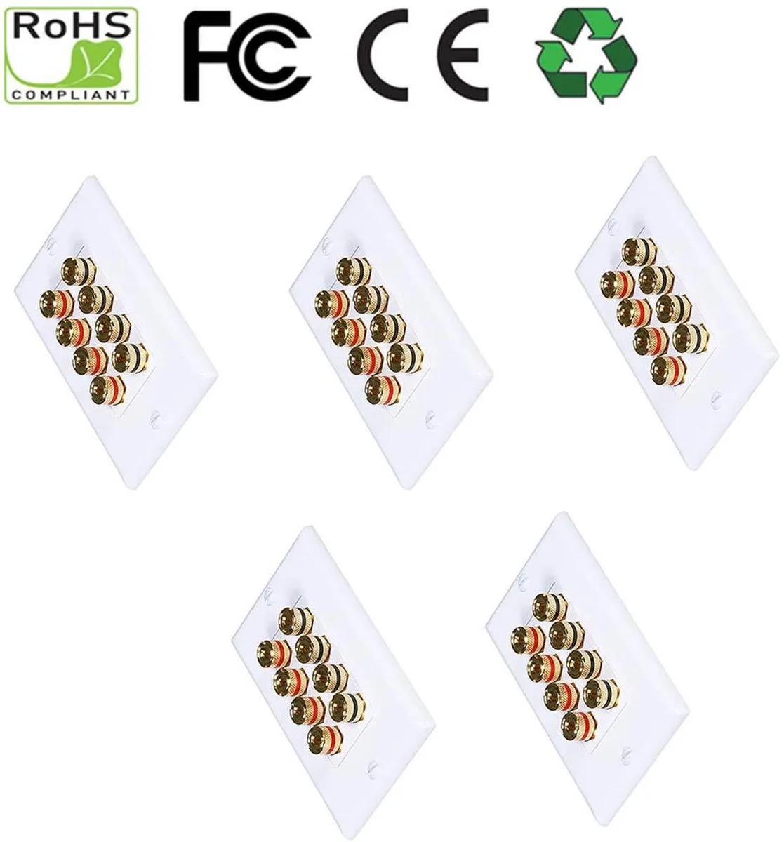 iMBAPrice iMBAPrice 8 Connector Banana Wall Plate 5 Pack — product photo