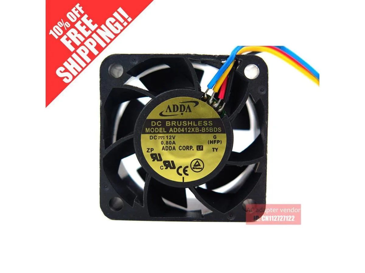 Fans Fans AD0412XB-B5BDS 4028 12V .80A 4 wire case fan — product photo