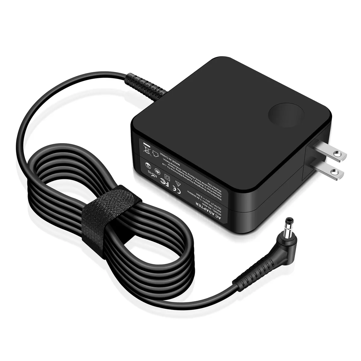 Black rectangular Dell PA-65W AC adapter with 4.0x1.7mm round tip