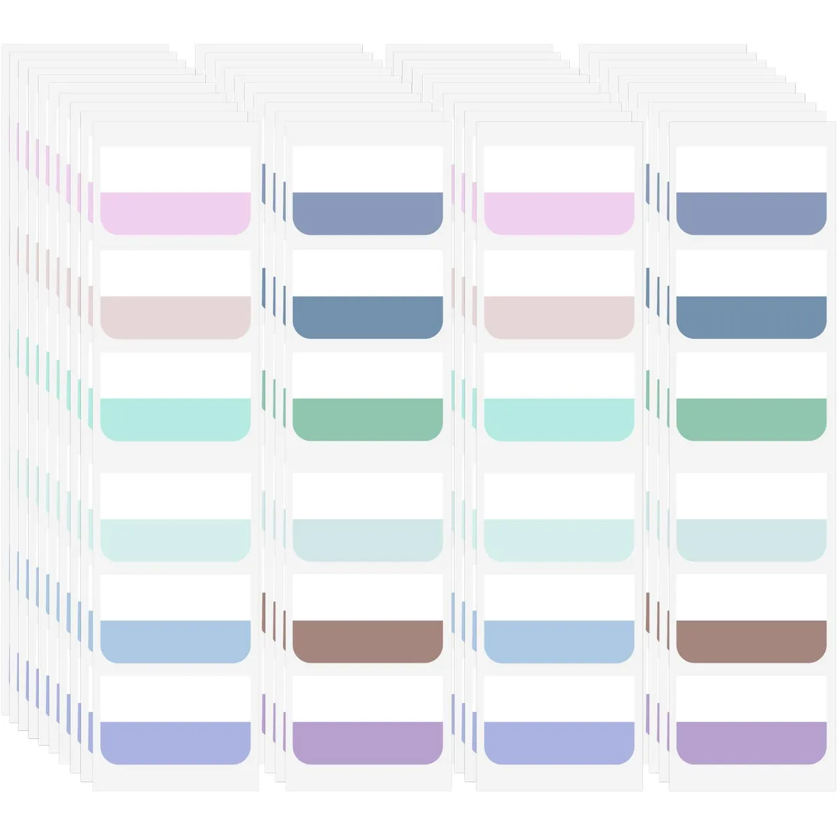 Pack of 240 repositionable sticky tabs in 12 colours, each 1" x 1.8