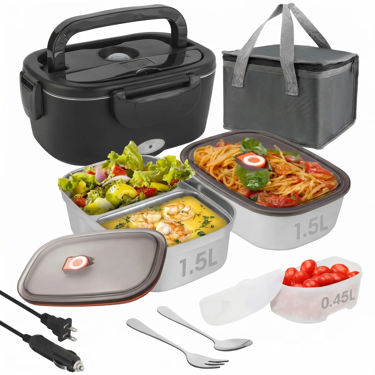 DNBeffulgent DNBeffulgent LB_CH 80W 12/24/110/220V 1.5L Dual 304 Warming Tray — product photo