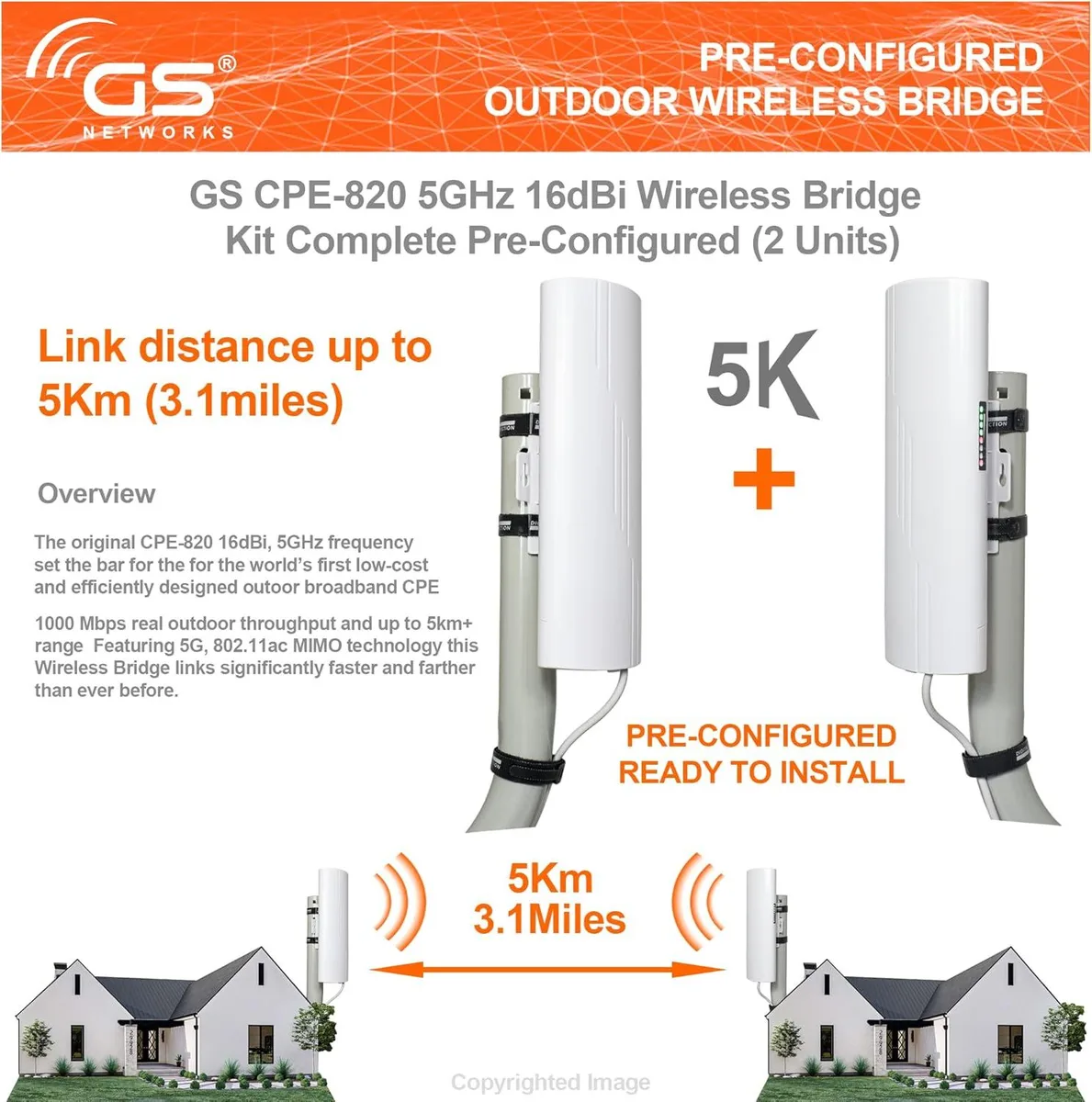 Good Story Good Story 1000 Mbps 5.0 GHz Wireless Bridge Kit (2 Pack) — product photo