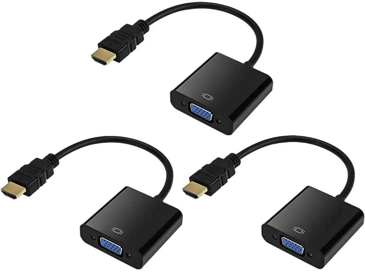 Vszerda Vszerda HDMI to VGA adapter, gold-plated, 3 pack, black — product photo