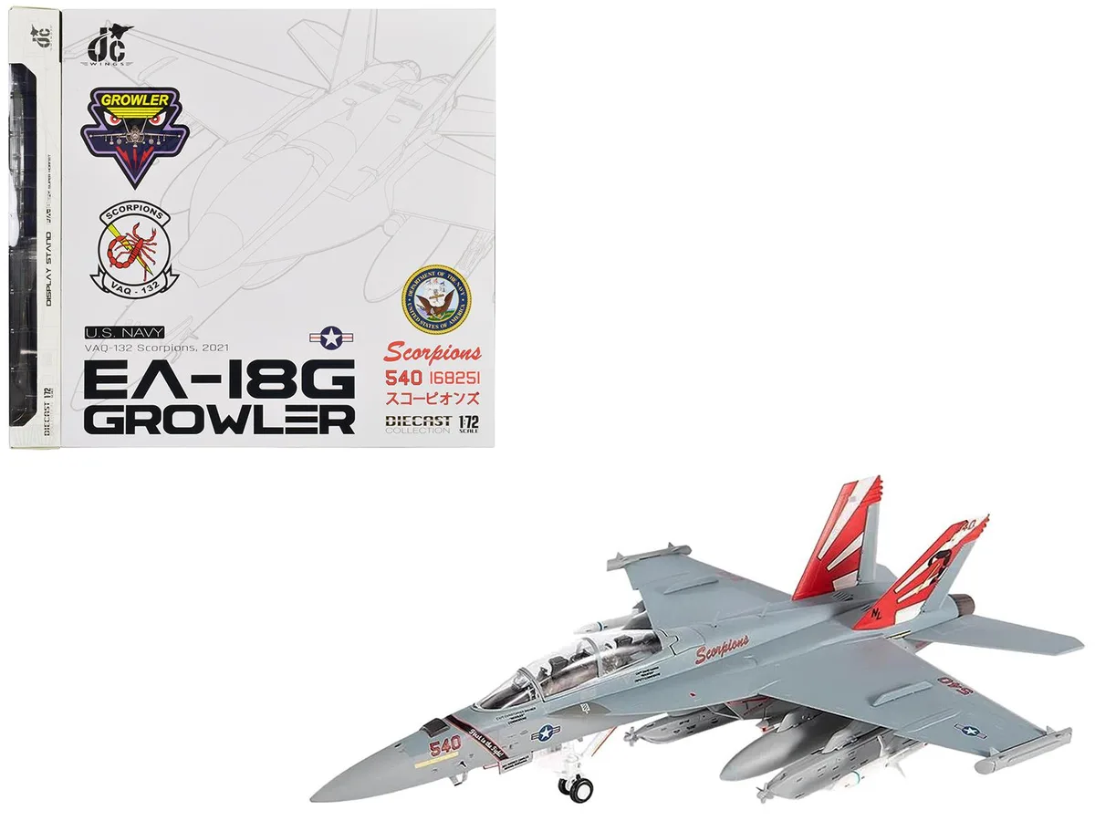 JC Wings JC Wings Boeing EA-18G Growler VAQ-132 Scorpions 1/72 Diecast Hobby Collectible — product photo