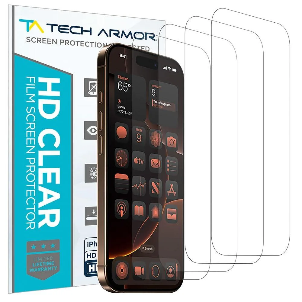  Tech Armor HD Clear Film Screen Protector 4 Pack iPhone 16 Pro 6.3 inch — product photo