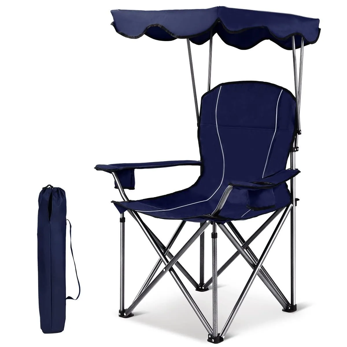 NShi NShi BETTARY Camping Chair GT-3640-BL-OP Navy Blue 265 lbs 600D — product photo