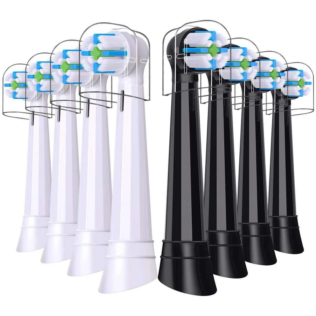 Eight red round brush heads in a pack