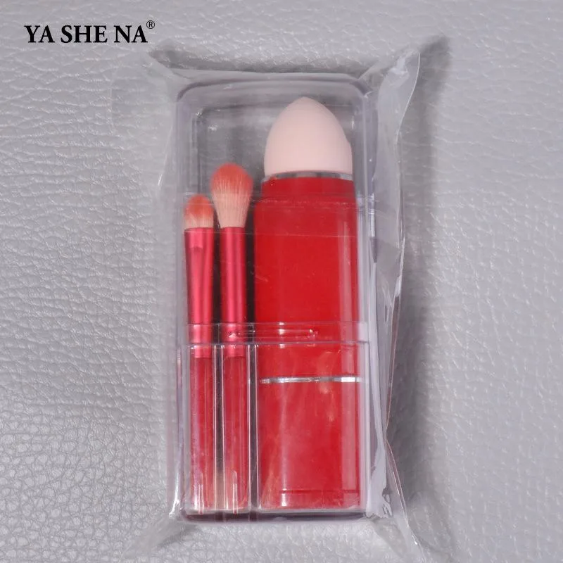 DAXINQI DAXINQI 8 in 1 Mini Portable Scalable Makeup Brush Set Red — product photo