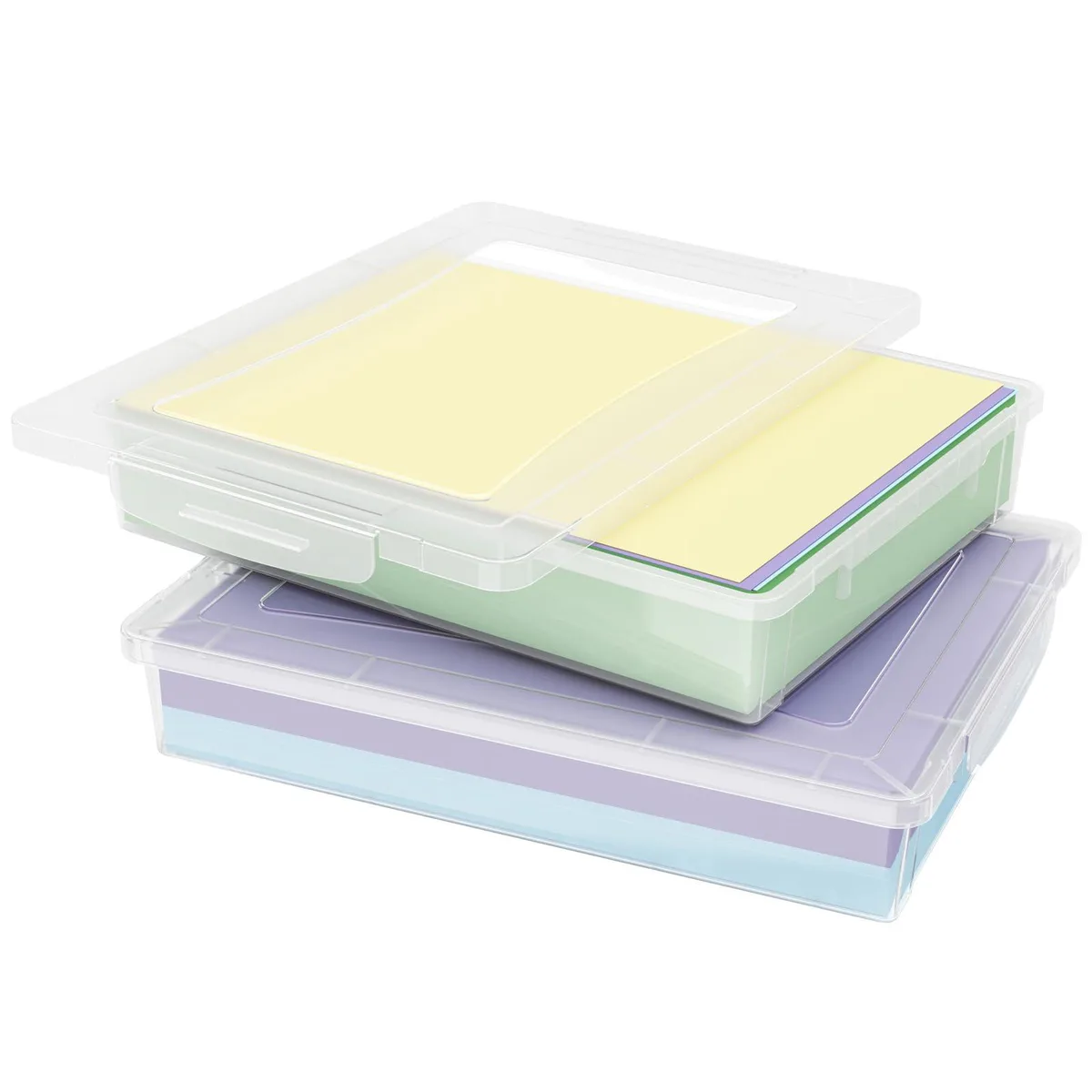  Lifewit 2-Pack Plastic File Box Clear 34.2 x 25.2 x 9.1 cm — product photo