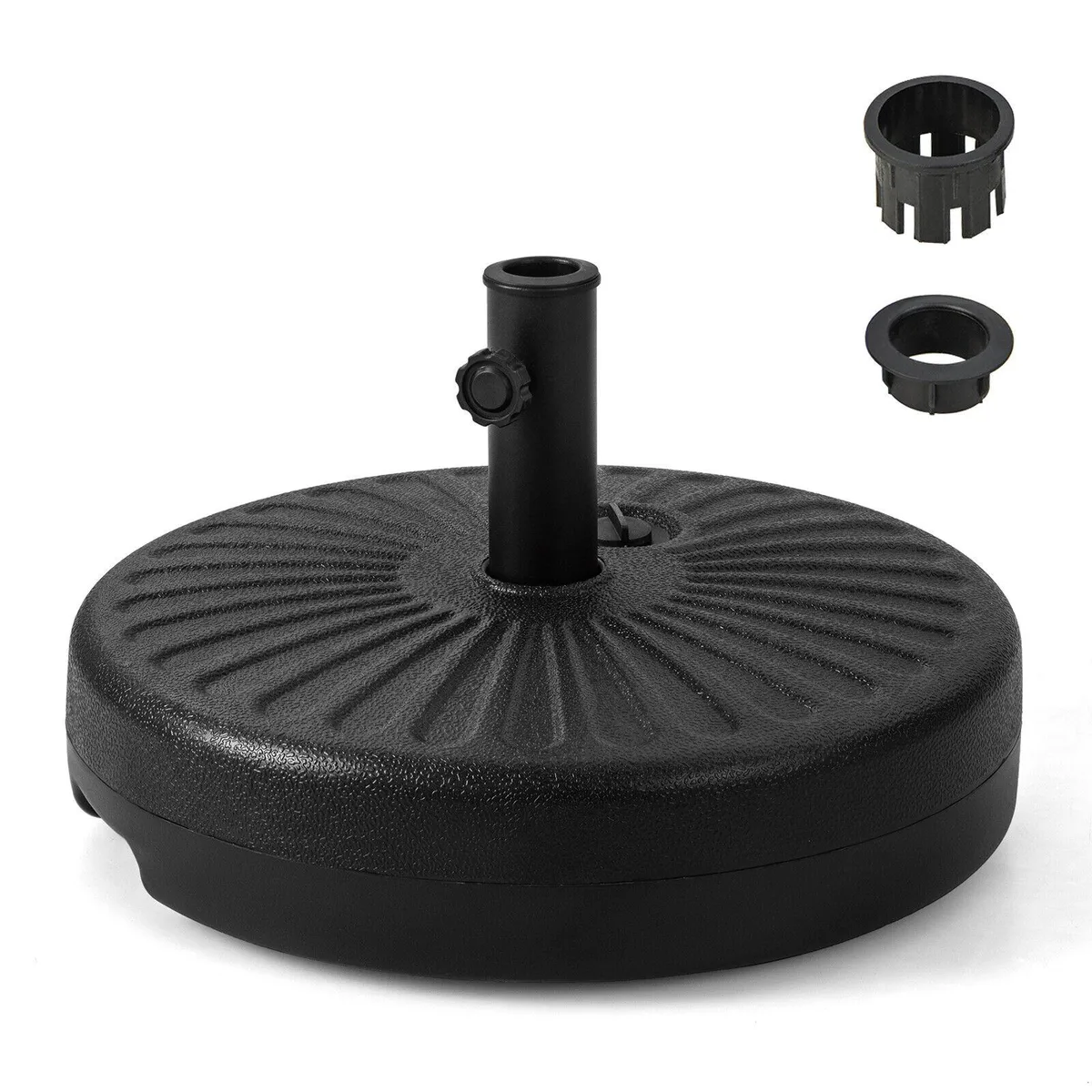 SlickBlue SlickBlue 20 Inch Fillable Round Umbrella Base Stand Black — product photo