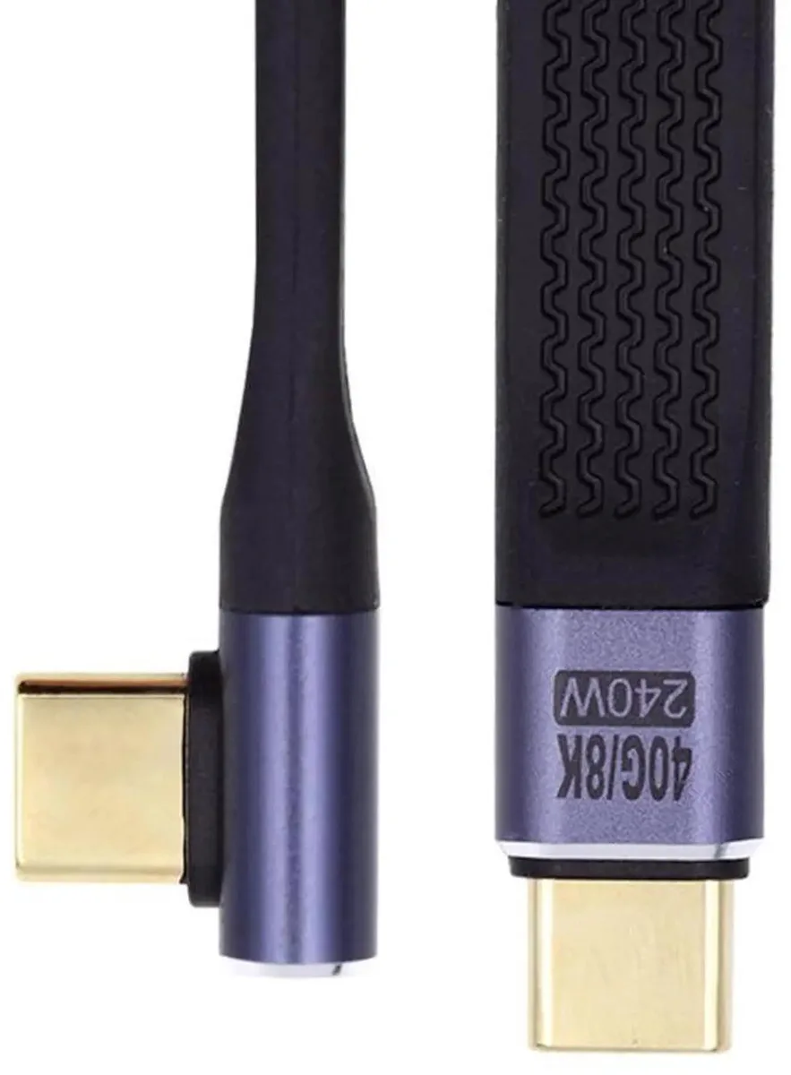 SMUGDESK SMUGDESK 13cm Flat Slim FPC Angled LowProfile USB4 Cable 40Gbps 240W/100W — product photo