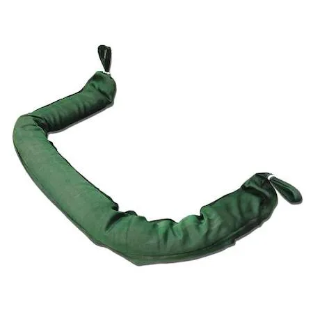Green filter sock, cylindrical, woven geotextile material