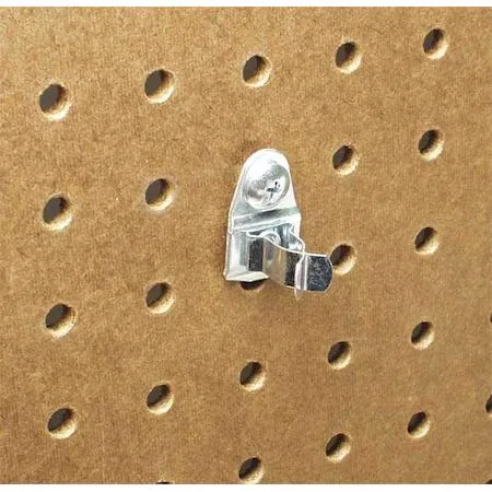 Ten zinc-plated steel spring clips with extended hooks and screw-in locking tabs