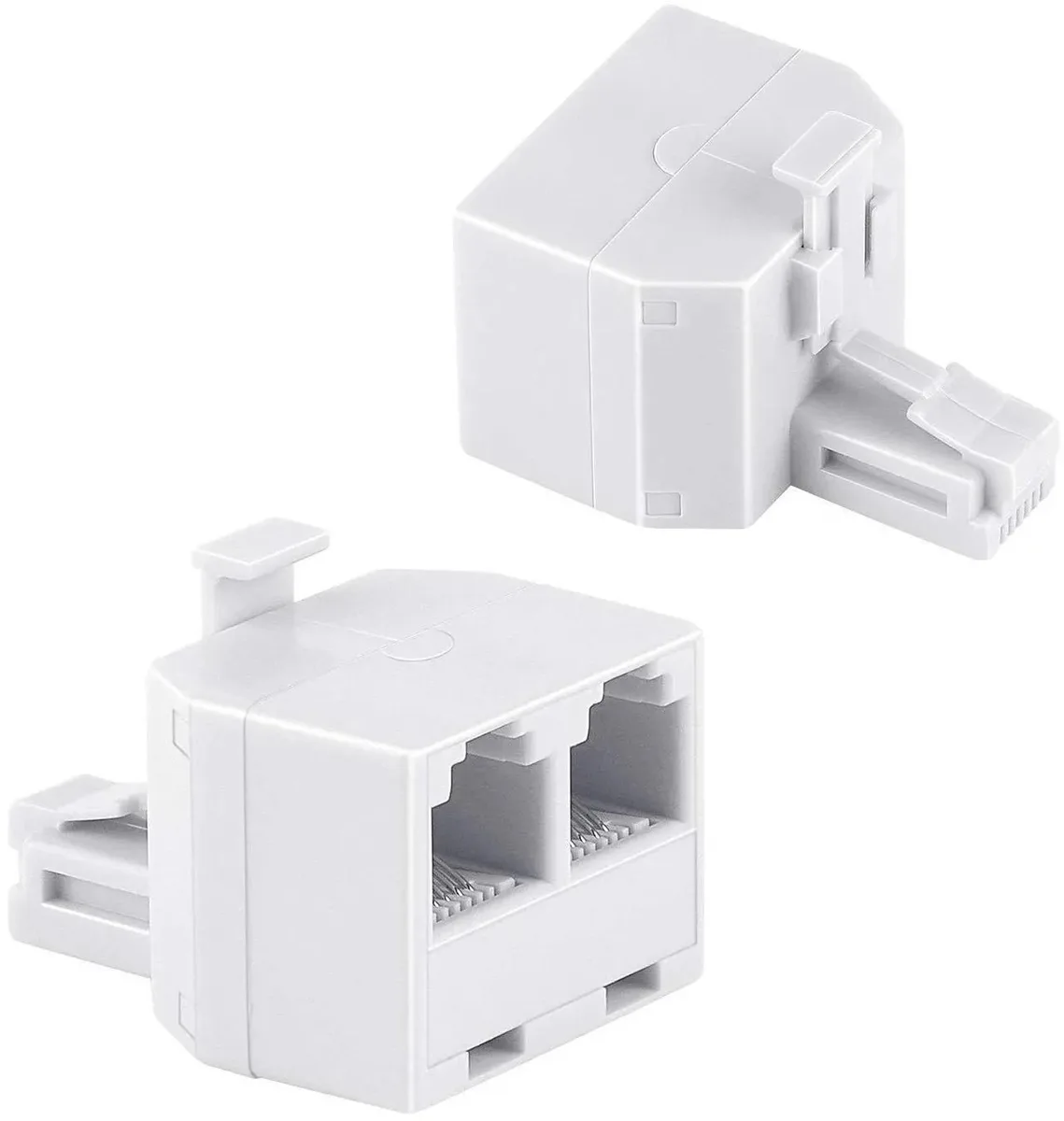 Vszerda Vszerda RJ11 Duplex Wall Jack Adapter 1 to 2 White 2 Pack — product photo