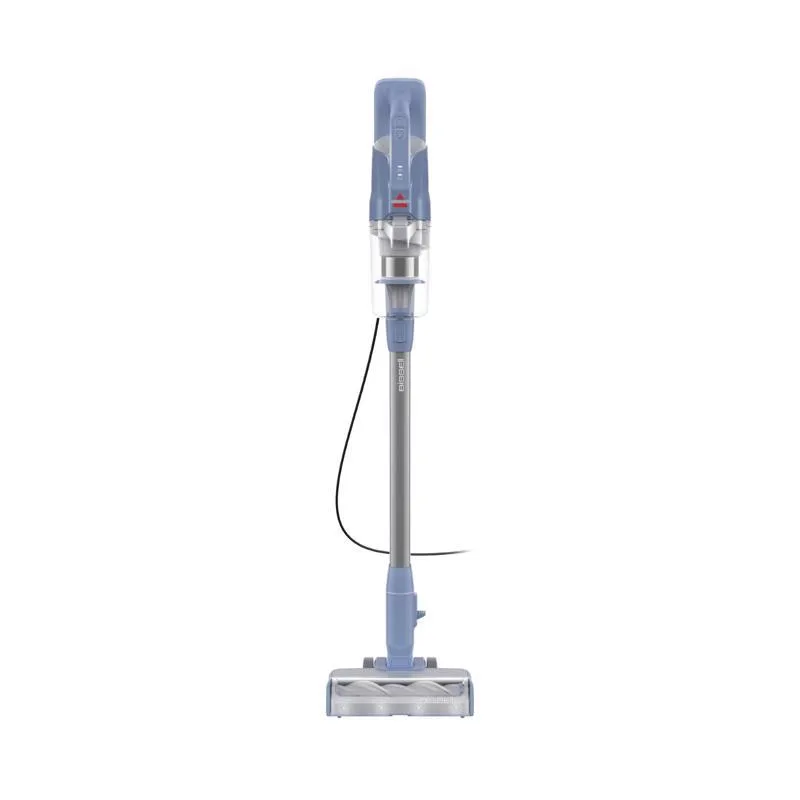 Red and black corded stick vacuum with extension wand, 47.0 inches tall