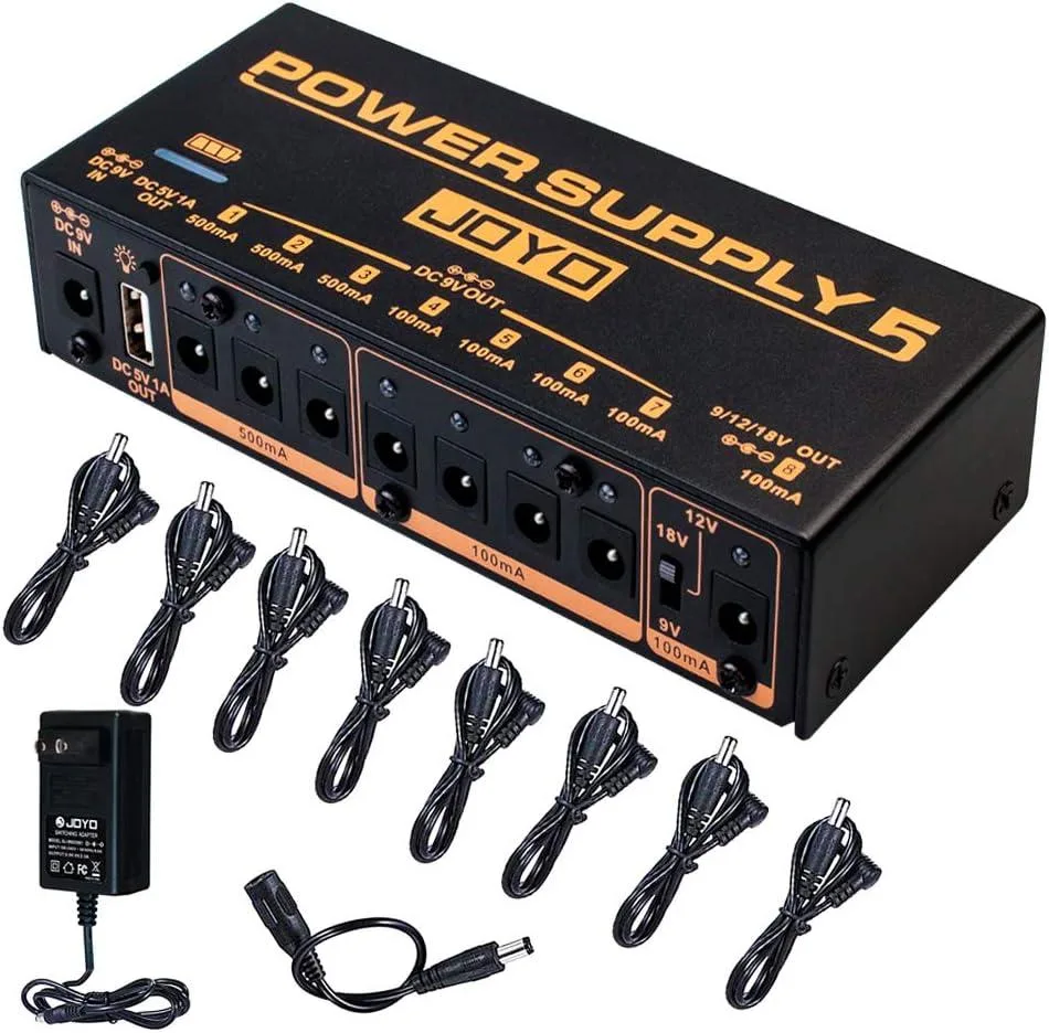 BFKK BFKK JP-05 Guitar Pedal Power Supply 4400mAh 8 Outputs 9V 12V 18V 5V USB — product photo